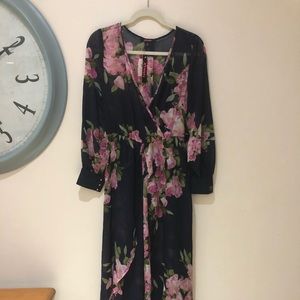 Xtaren Maxi Faux Wrap Around Dress, NWT